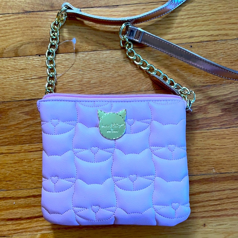 Pink Luv Betsey pink kitty cat crossbody purse bag